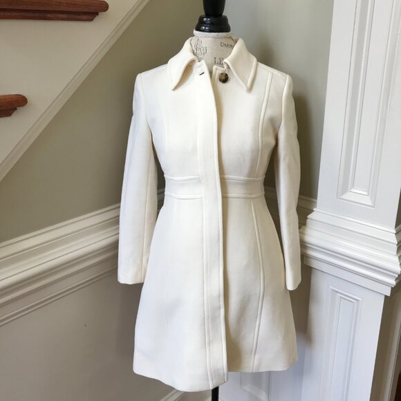 NWT JCREW Classic Lady Day Coat Womens 2 Cream Italian Cloth Wool BM964 Jacket - Picture 5 of 12